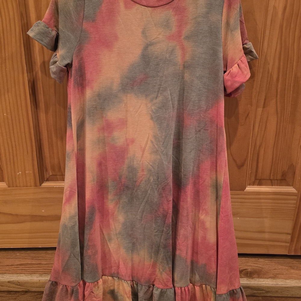 Chris & Carol Tie-Dye Dress in Pink and Blue